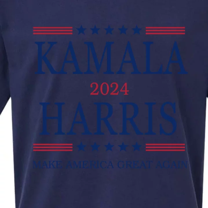 Kamala Harris 2024 Make America Great Again Graphic Sueded Cloud Jersey T-Shirt