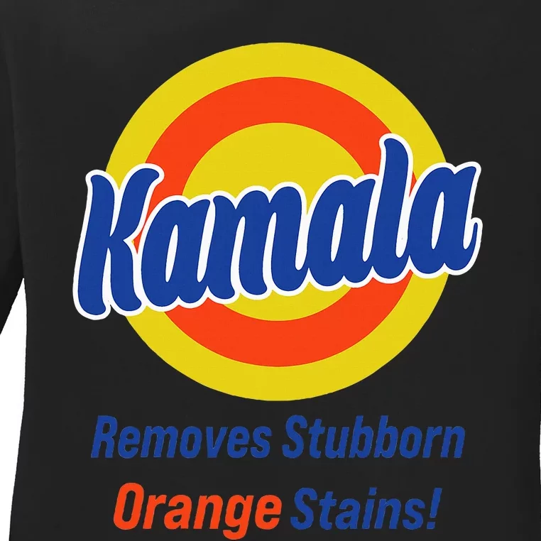 Kamala Harris 2024 Removes Stubborn Orange Stains Ladies Long Sleeve Shirt