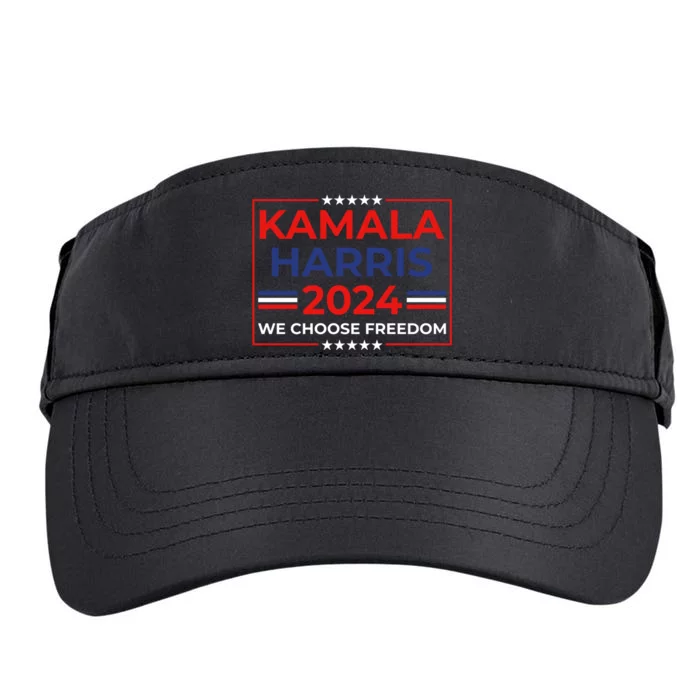 Kamala Harris 2024 We Choose Freedom Adult Drive Performance Visor