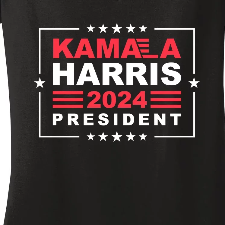 Kamala Harris 2024 President Support Graphic Women's V-Neck T-Shirt