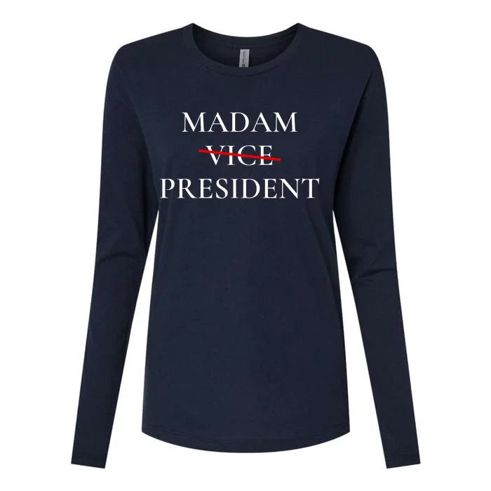 Kamala Harris 2024 Madam President Womens Cotton Relaxed Long Sleeve T-Shirt