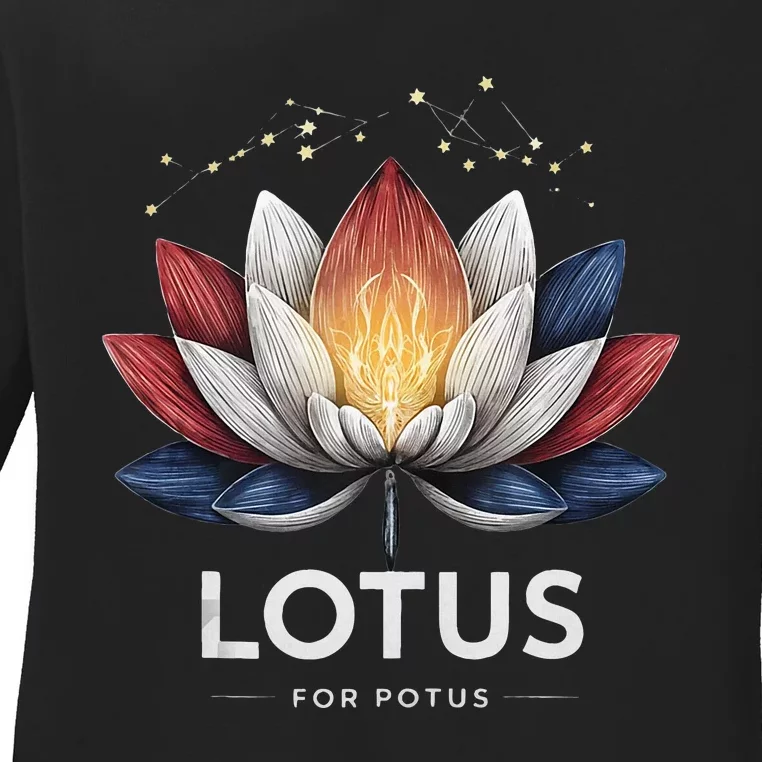 Kamala Harris 2024 Lotus For Potus President Election Ladies Long Sleeve Shirt