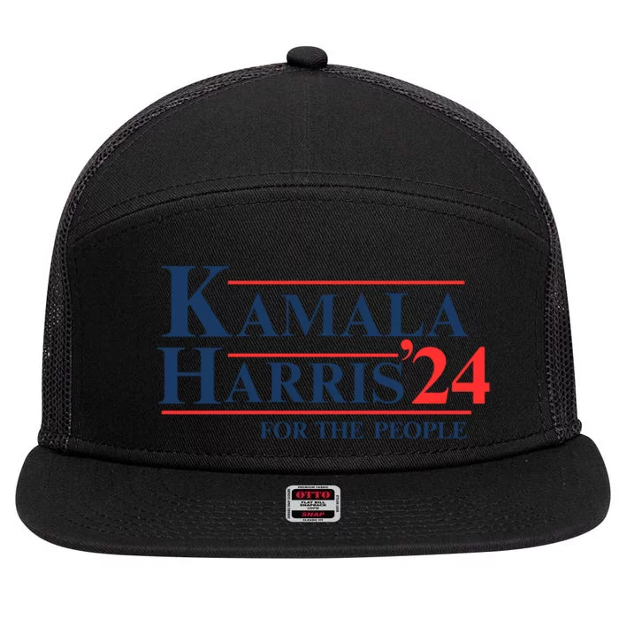 Kamala Harris 2024 For The People Support Graphic 7 Panel Mesh Trucker Snapback Hat