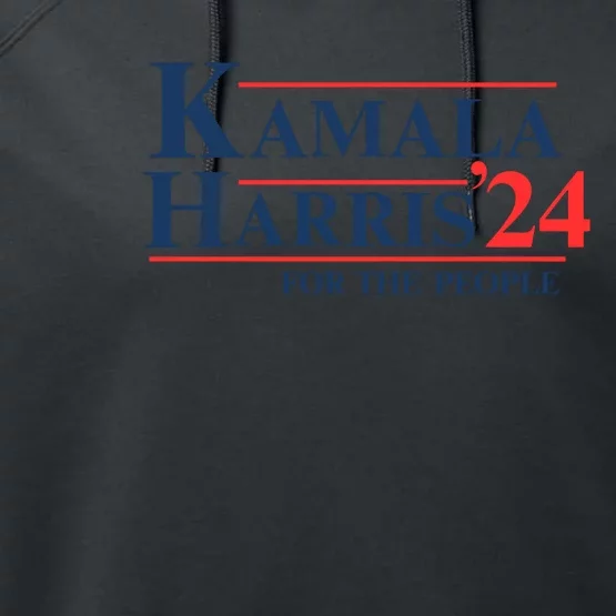 Kamala Harris 2024 For The People Support Graphic Performance Fleece Hoodie