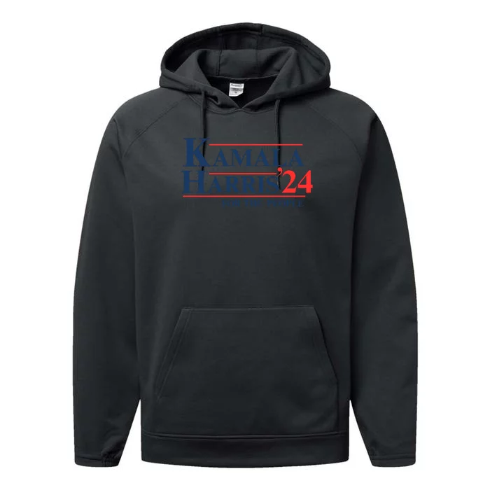 Kamala Harris 2024 For The People Support Graphic Performance Fleece Hoodie