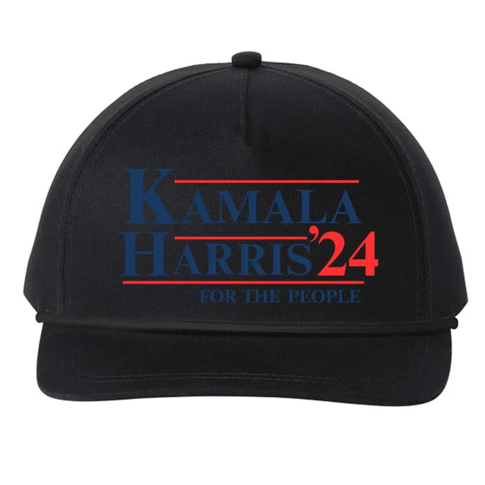 Kamala Harris 2024 For The People Support Graphic Snapback Five-Panel Rope Hat