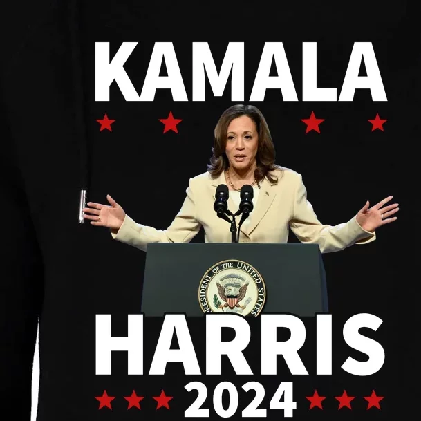 Kamala Harris 2024 Support Graphic Womens Funnel Neck Pullover Hood