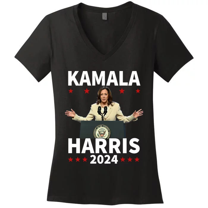 Kamala Harris 2024 Support Graphic Women's V-Neck T-Shirt