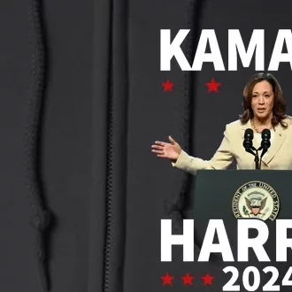 Kamala Harris 2024 Support Graphic Full Zip Hoodie