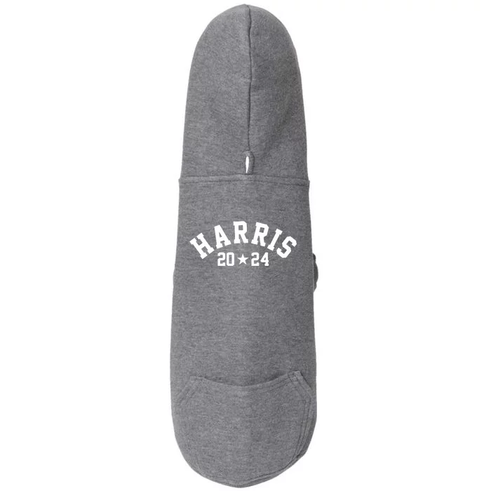 Kamala Harris 2024 Sporty Style Logo Doggie 3-End Fleece Hoodie