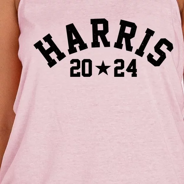 Kamala Harris 2024 Sporty Style Logo Women's Knotted Racerback Tank