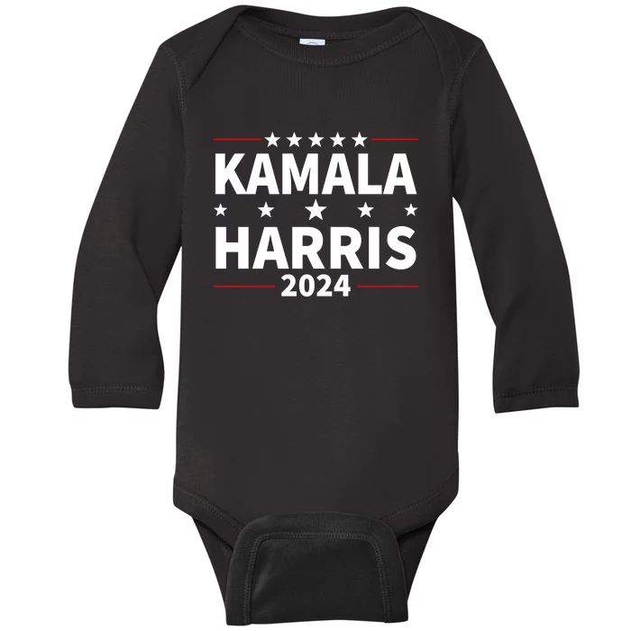 Kamala Harris 2024 Support Graphics Baby Long Sleeve Bodysuit