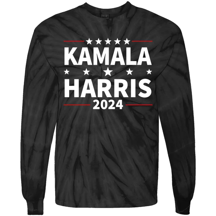 Kamala Harris 2024 Support Graphics Tie-Dye Long Sleeve Shirt