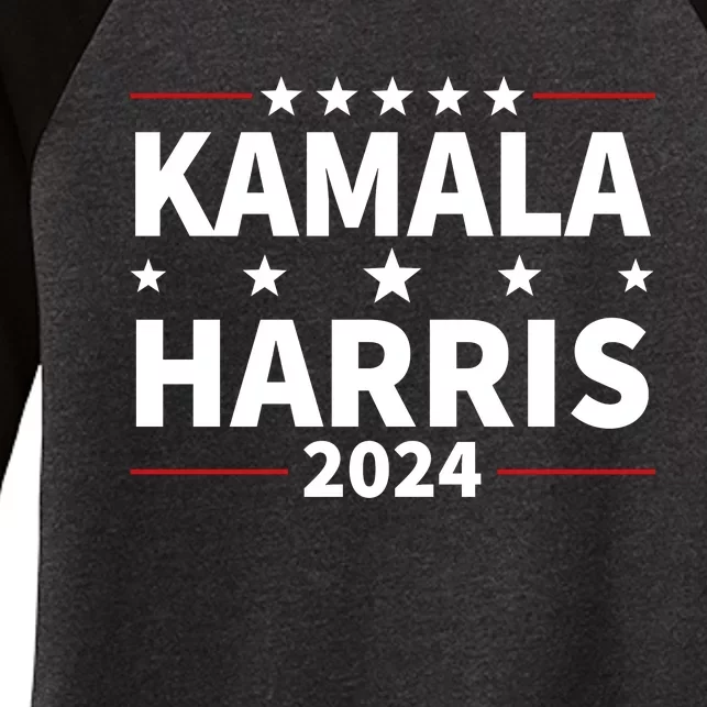 Kamala Harris 2024 Support Graphics Women's Tri-Blend 3/4-Sleeve Raglan Shirt