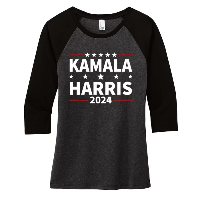 Kamala Harris 2024 Support Graphics Women's Tri-Blend 3/4-Sleeve Raglan Shirt