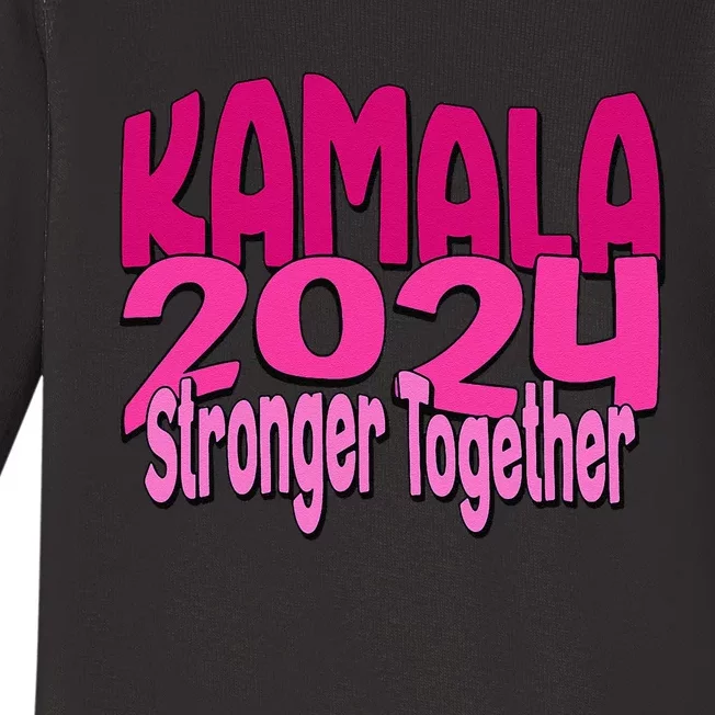 Kamala Harris 2024 Stronger Together Election Baby Long Sleeve Bodysuit