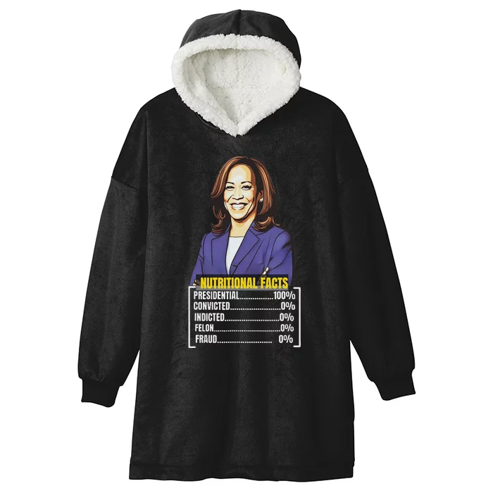 Kamala Harris 2024 For President Harris Versus Trump Facts Hooded Wearable Blanket