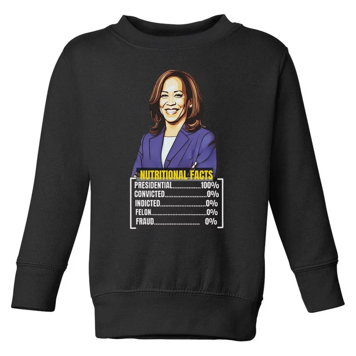 Kamala Harris 2024 For President Harris Versus Trump Facts Toddler Sweatshirt