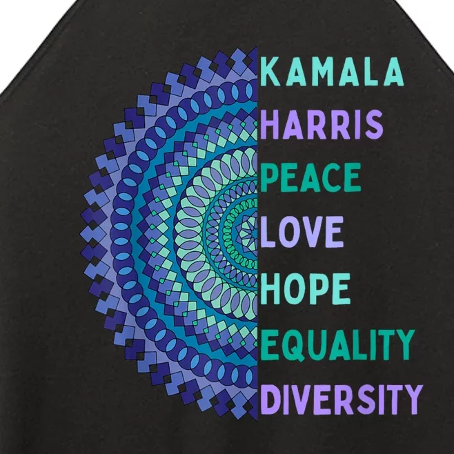 Kamala Harris 2024. Peace Love Hope Equality Diversity Women’s Perfect Tri Rocker Tank