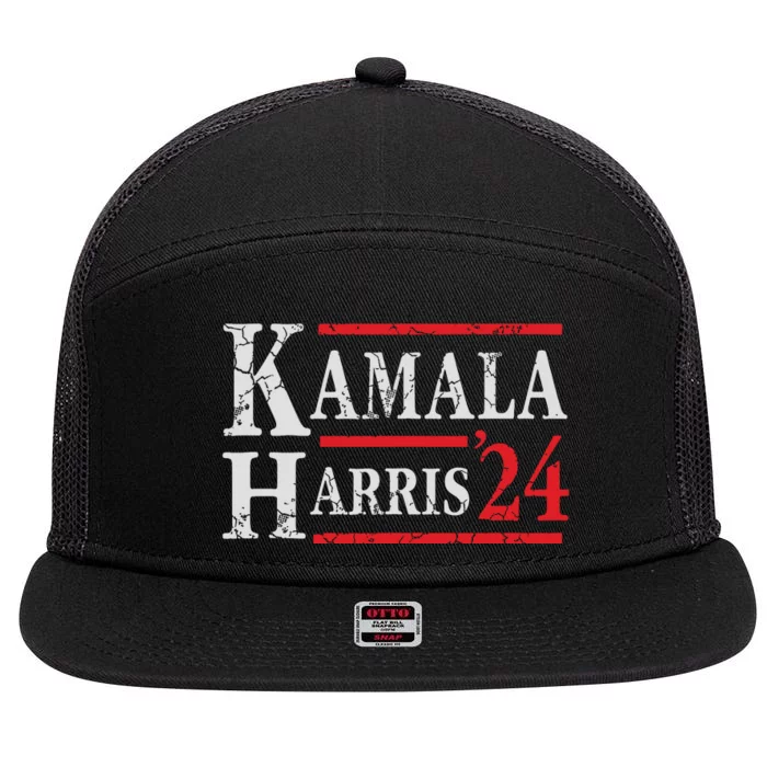 Kamala Harris 2024 Election President Democrat 7 Panel Mesh Trucker Snapback Hat