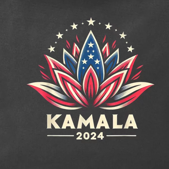 Kamala Harris 2024 Presidential Campaign American Lotus Zip Tote Bag