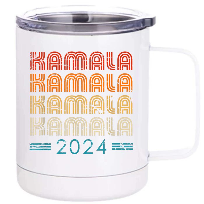 Kamala Harris 2024 Retro Vintage Election President 2024 Front & Back 12oz Stainless Steel Tumbler Cup