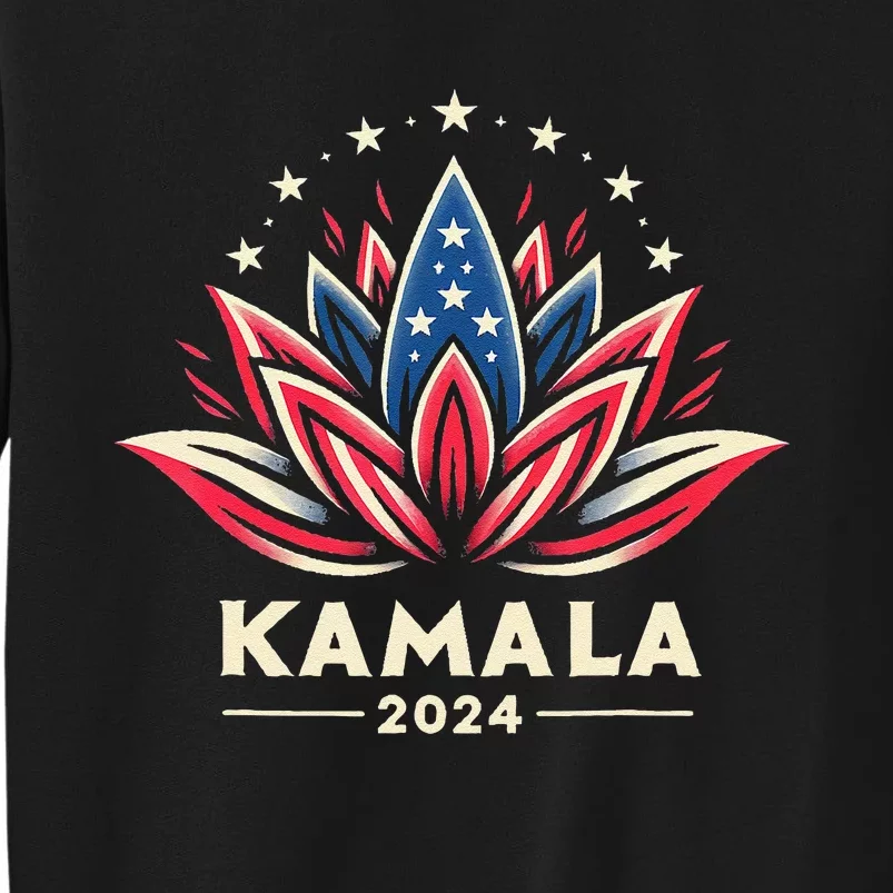 Kamala Harris 2024 Presidential Campaign American Lotus Gift Tall Sweatshirt