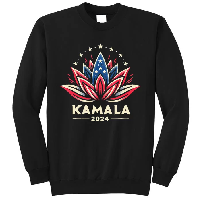 Kamala Harris 2024 Presidential Campaign American Lotus Gift Tall Sweatshirt