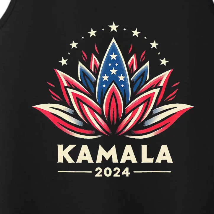 Kamala Harris 2024 Presidential Campaign American Lotus Gift Performance Tank