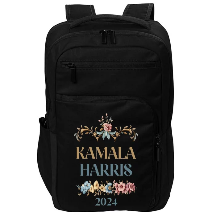 Kamala Harris 2024 Vintage Floral Wo Harris President Impact Tech Backpack