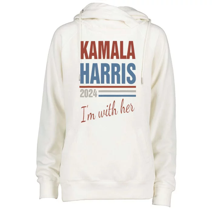 Kamala Harris 2024 Support IM With Her Kamala 2024 Womens Funnel Neck Pullover Hood