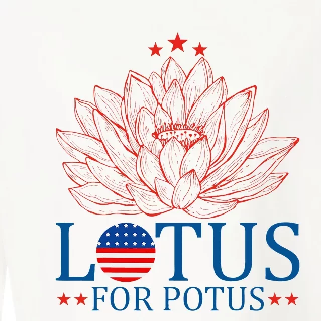 Kamala Harris 2024 Lotus For Potus President Trend Election Cropped Pullover Crew