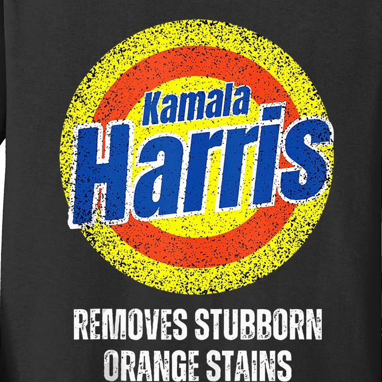 Kamala Harris 2024 Vote Detergent Funny Antitrump Kids Long Sleeve Shirt