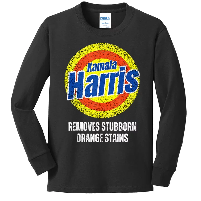 Kamala Harris 2024 Vote Detergent Funny Antitrump Kids Long Sleeve Shirt