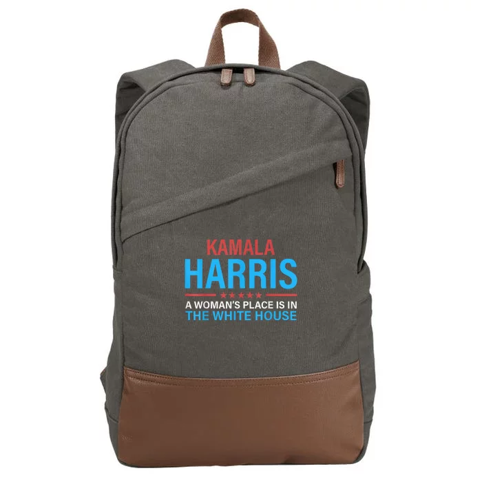 Kamala Harris 2024 A WomanS Place Is In The White House President Kamalaharris Cotton Canvas Backpack