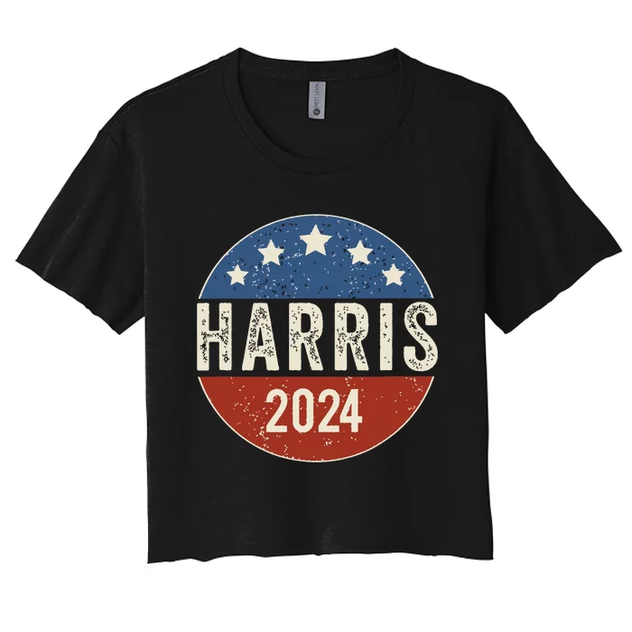 Kamala Harris 2024 For President Campaign Us Flag Women's Crop Top Tee