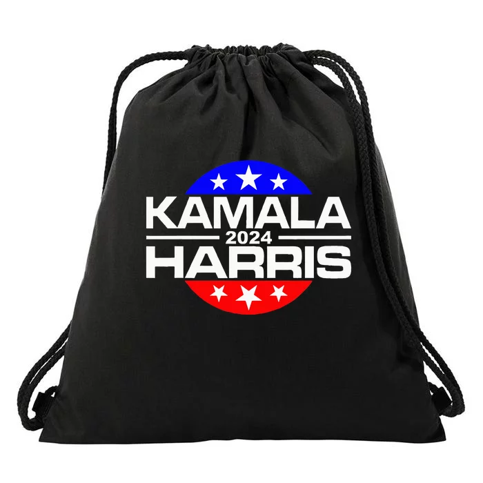 Kamala Harris 2024 For President Campaign Button Style Drawstring Bag