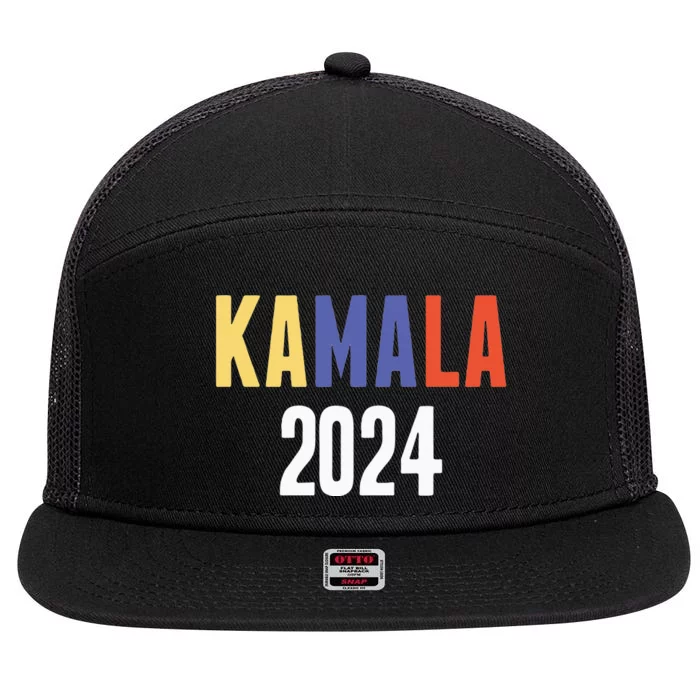 Kamala Harris 2024 For President Campaign 7 Panel Mesh Trucker Snapback Hat