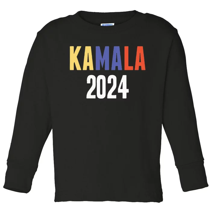 Kamala Harris 2024 For President Campaign Toddler Long Sleeve Shirt