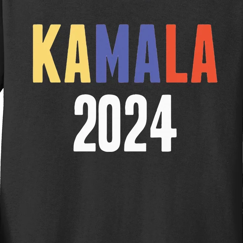 Kamala Harris 2024 For President Campaign Kids Long Sleeve Shirt