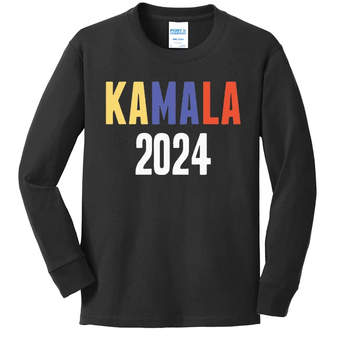 Kamala Harris 2024 For President Campaign Kids Long Sleeve Shirt