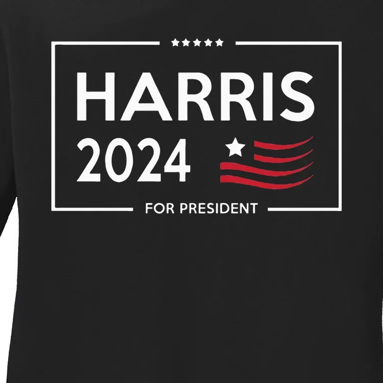 Kamala Harris 2024 For President Campaign Ladies Long Sleeve Shirt