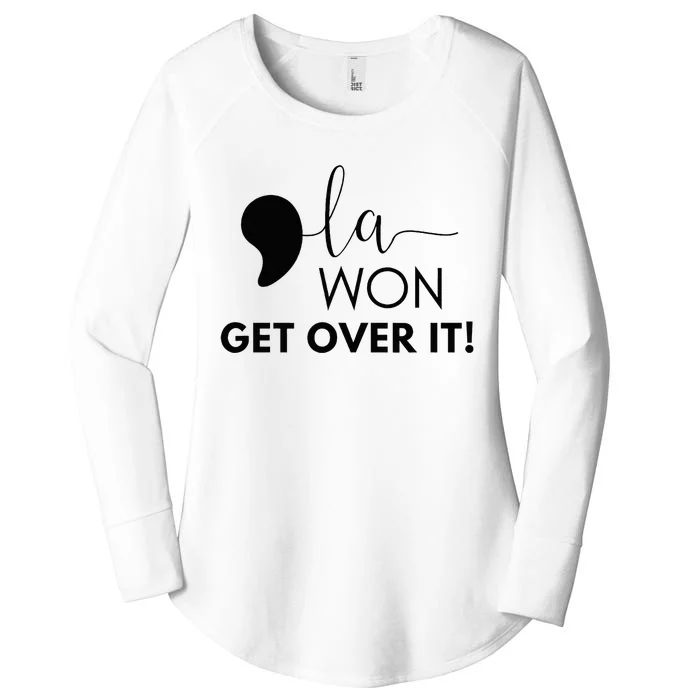 Kamala Harris 2024 Comma La Won Get Over It Women's Perfect Tri Tunic Long Sleeve Shirt