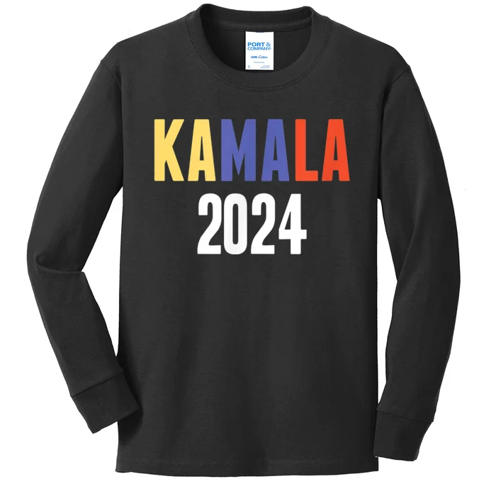 Kamala Harris 2024 For President Campaign Kids Long Sleeve Shirt