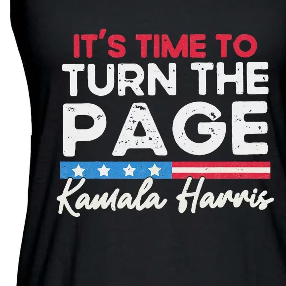 Kamala Harris 2024 ItS Time To Turn Page Ladies Essential Flowy Tank