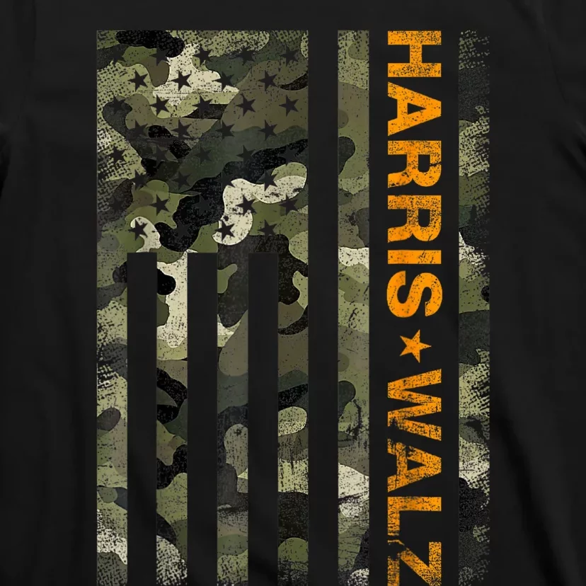 Kamala Harris 2024 President Usa Camouflage Dudes Walz Waltz T-Shirt