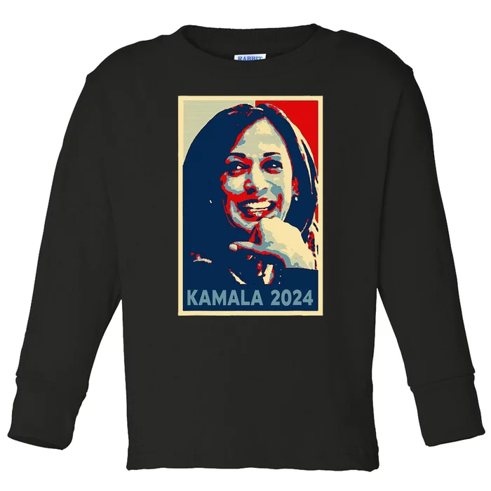 Kamala Harris 2024 For President Campaign Toddler Long Sleeve Shirt