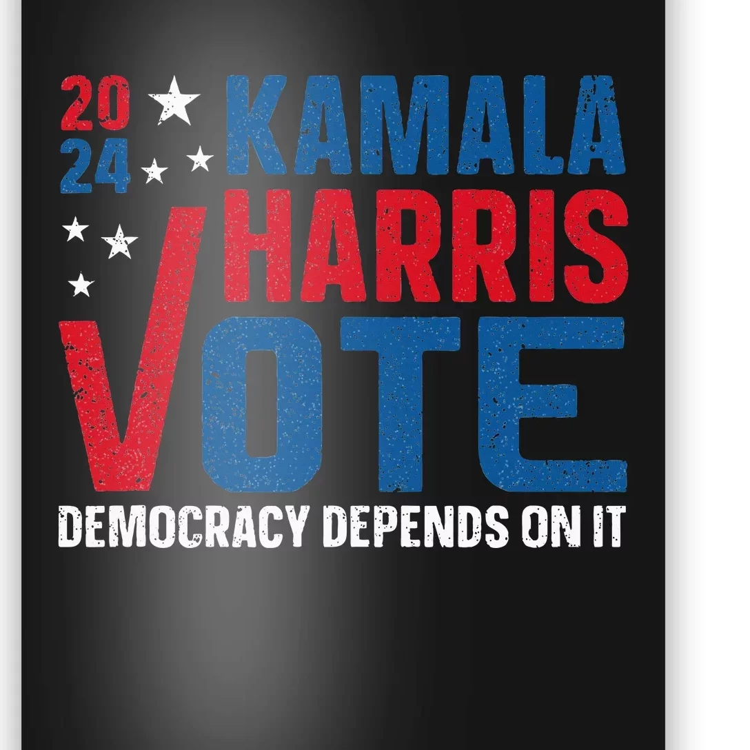 Kamala Harris 2024 Vote Democracy Depends On It Poster