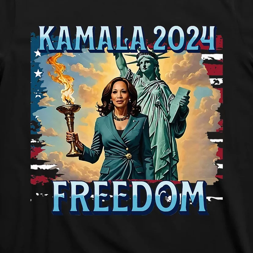 Kamala Harris 2024 For President Campaign Lady Liberty Torch T-Shirt