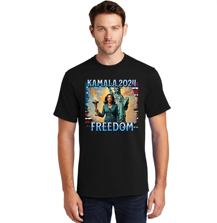 Kamala Harris 2024 For President Campaign Lady Liberty Torch Tall T-Shirt